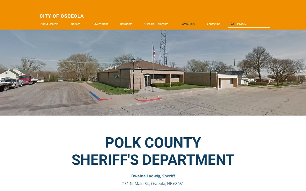 Osceola sheriff department contact page for Polk County inmate records