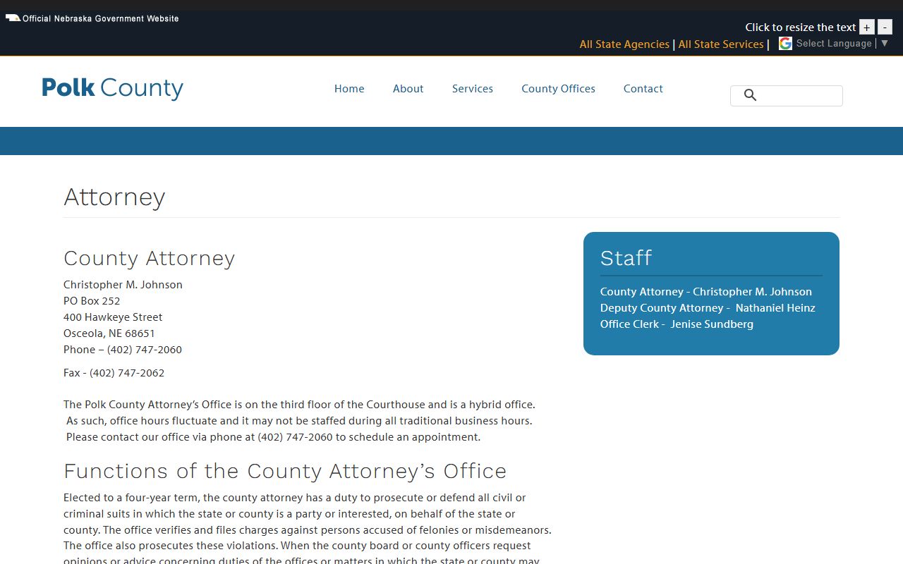 Polk County Attorney page for charges after arrest and mugshot context