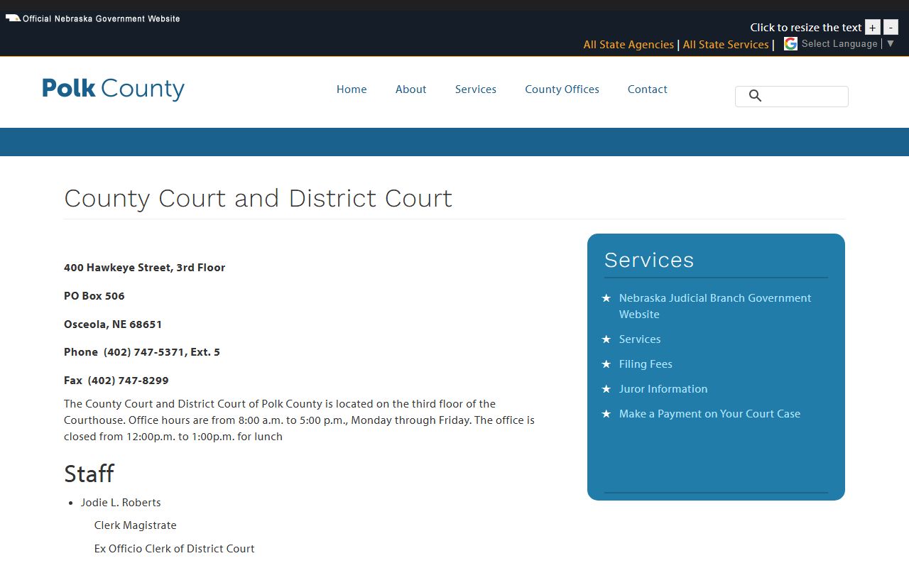 Polk County court page for court records after jail arrest